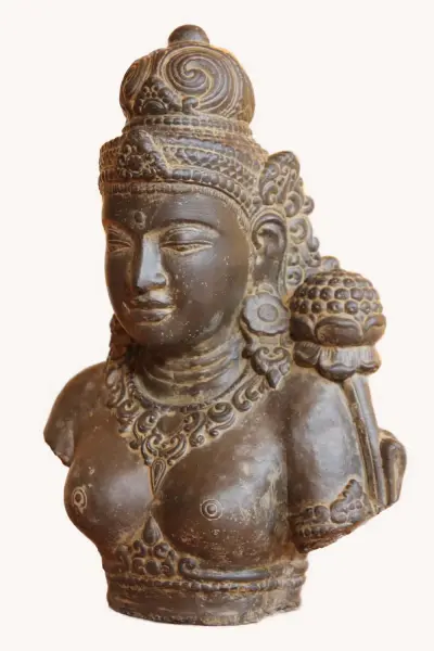 Product image 2 of the product “Sri Dewi Bust 50cm, cast stone, Antique Finish ”